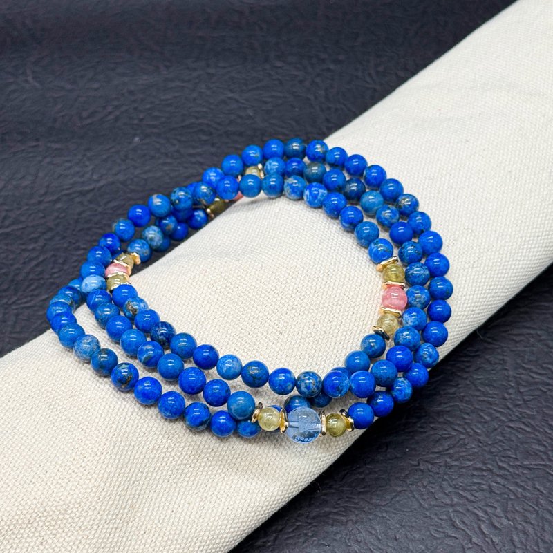 Zen | 108念珠 108 Beads 青金石 绿石榴 红纹石 药师咒蓝水晶 - 手链/手环 - 水晶 