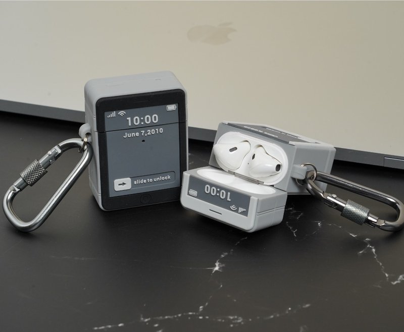 AirPods 1&2代 iPhone 4 经典造型硅胶挂钩保护套 - 耳机收纳 - 硅胶 多色