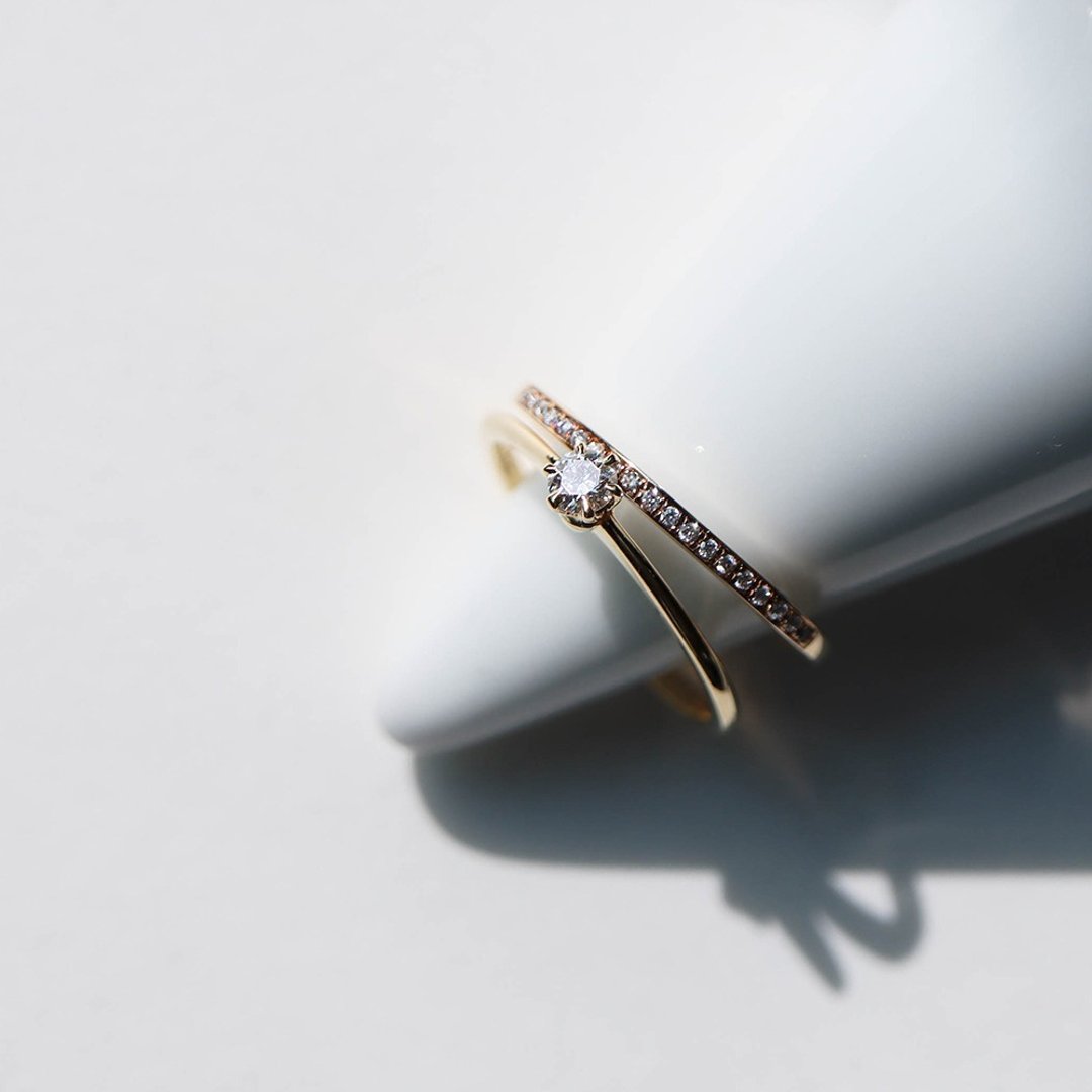 18K 铂金 八心八箭 0.10CT 10分 K金戒指 钻石戒指 求婚戒指 - 戒指 - 贵金属 