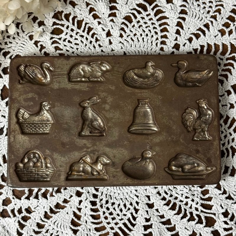 *50786-迷人法国 Letang Fils 古董巧克力模具 - 锅具/烤盘 - 其他金属 