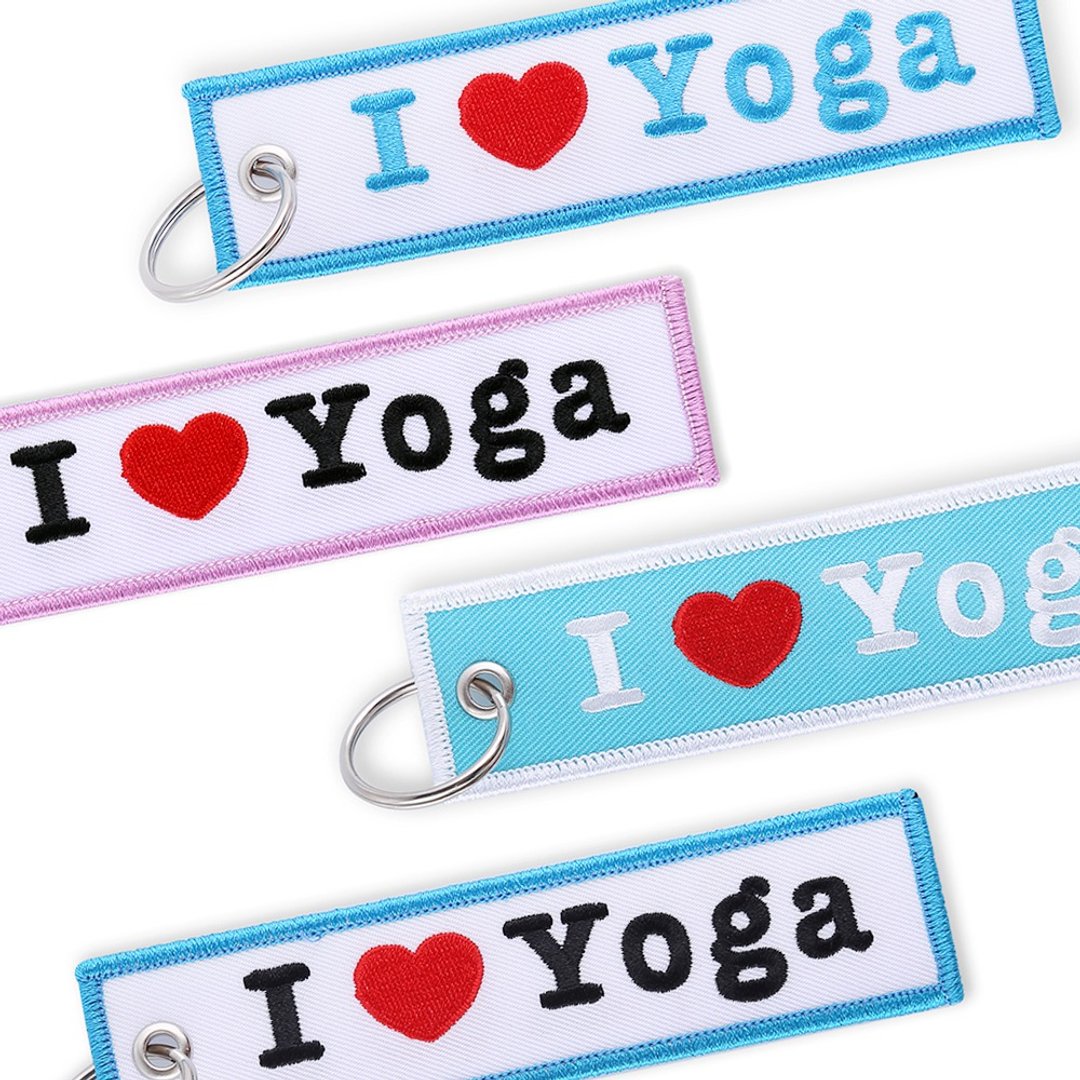 【刺绣钥匙圈】我爱瑜珈 I YOGA (四款) - 钥匙链/钥匙包 - 绣线 