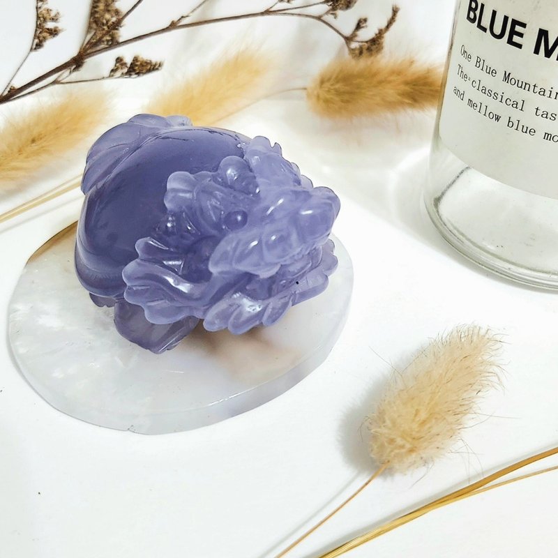 蓝玉髓龙龟 - 摆饰 - 玉石 蓝色