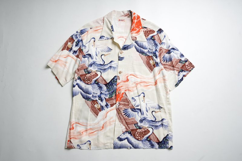 古着 sun surf RAYON 鸬鹚捕鱼 size:XL 夏威夷衫 vintage - 男装衬衫 - 其他人造纤维 多色