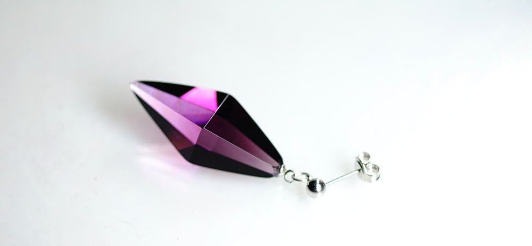Standard Dreamblue / Purple (pierced earrings) - 项链 - 玻璃 紫色