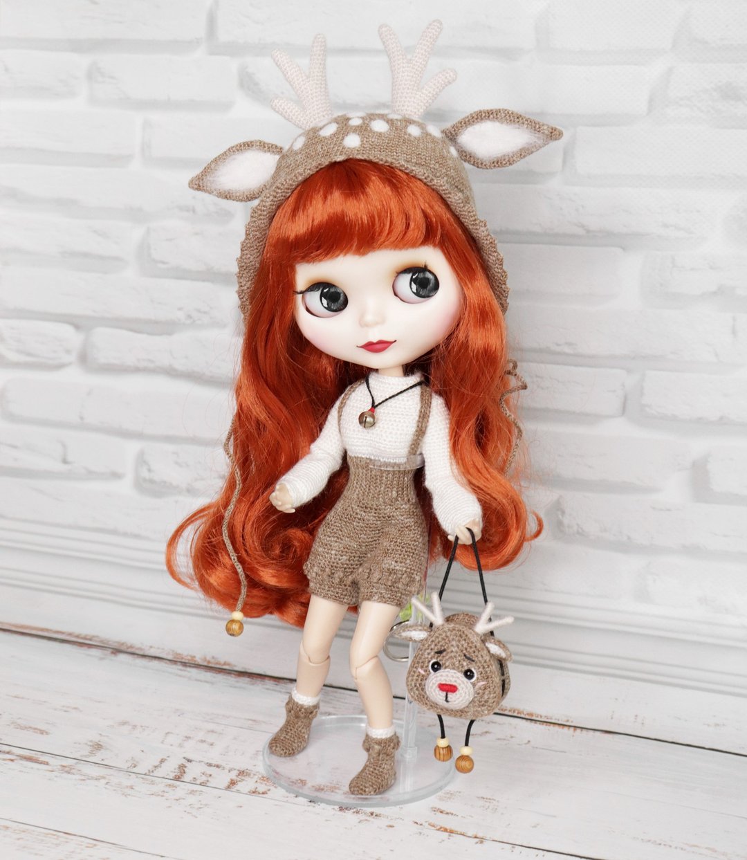 Crochet pattern Reindeer outfit for Blythe, PDF Digital Download, DIY tutorial - 手工艺教程/工具书 - 其他材质 