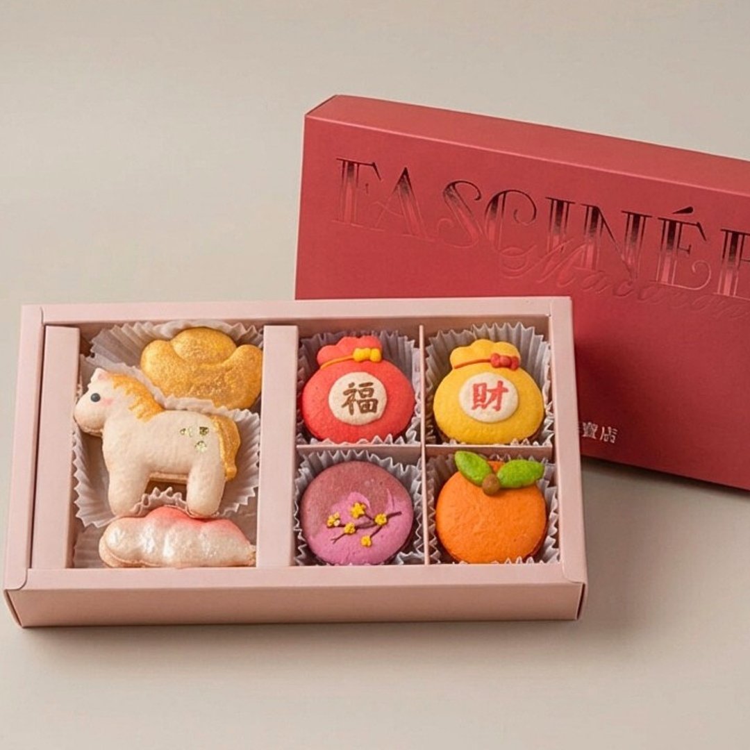 锦绣瑞马 减糖厚馅马卡龙骈臻礼盒 新年礼盒 - 蛋糕/甜点 - 新鲜食材 金色