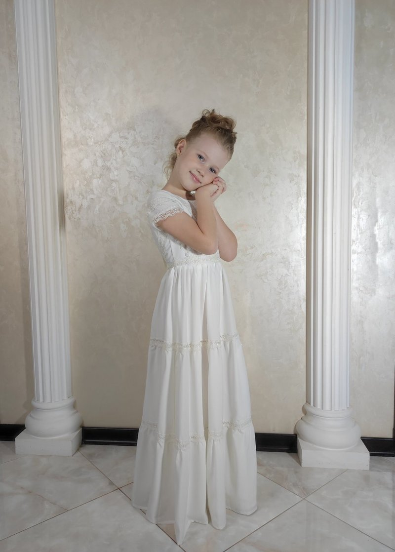 适合女孩参加婚礼 生日的时尚花朵礼服 - 童装礼服/连衣裙 - 其他材质 多色