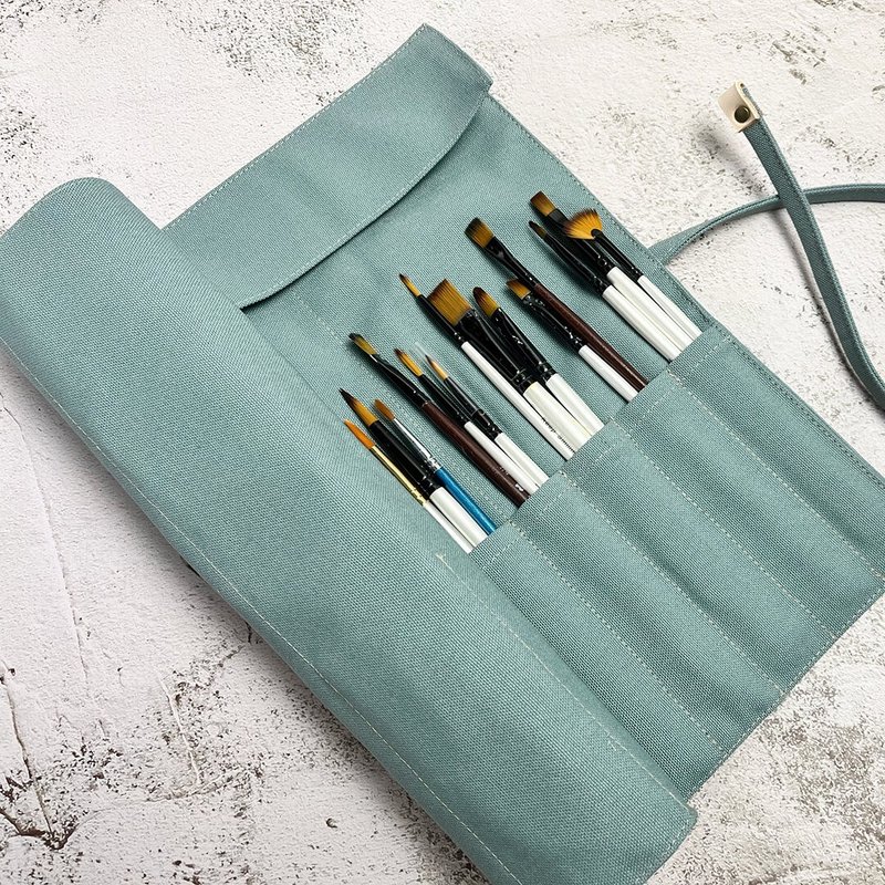 帆布卷轴笔袋 / 笔刷收纳包 - 5 色可选 - 铅笔盒/笔袋 - 棉．麻 
