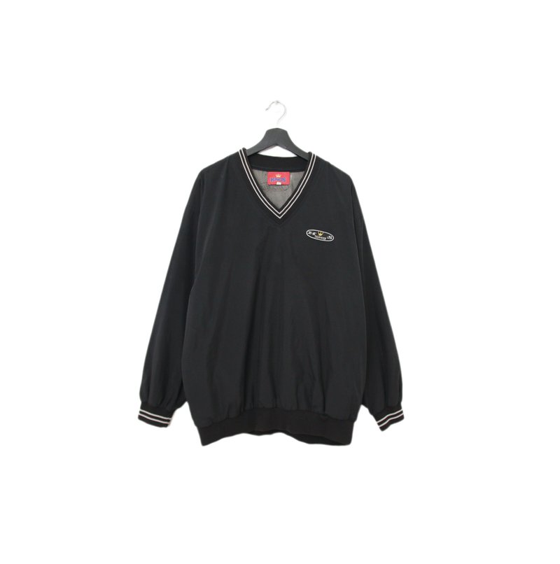 Back to Green- 防风套头罩衫 v领 正黑 f-16//vintage - 其他 - 聚酯纤维 