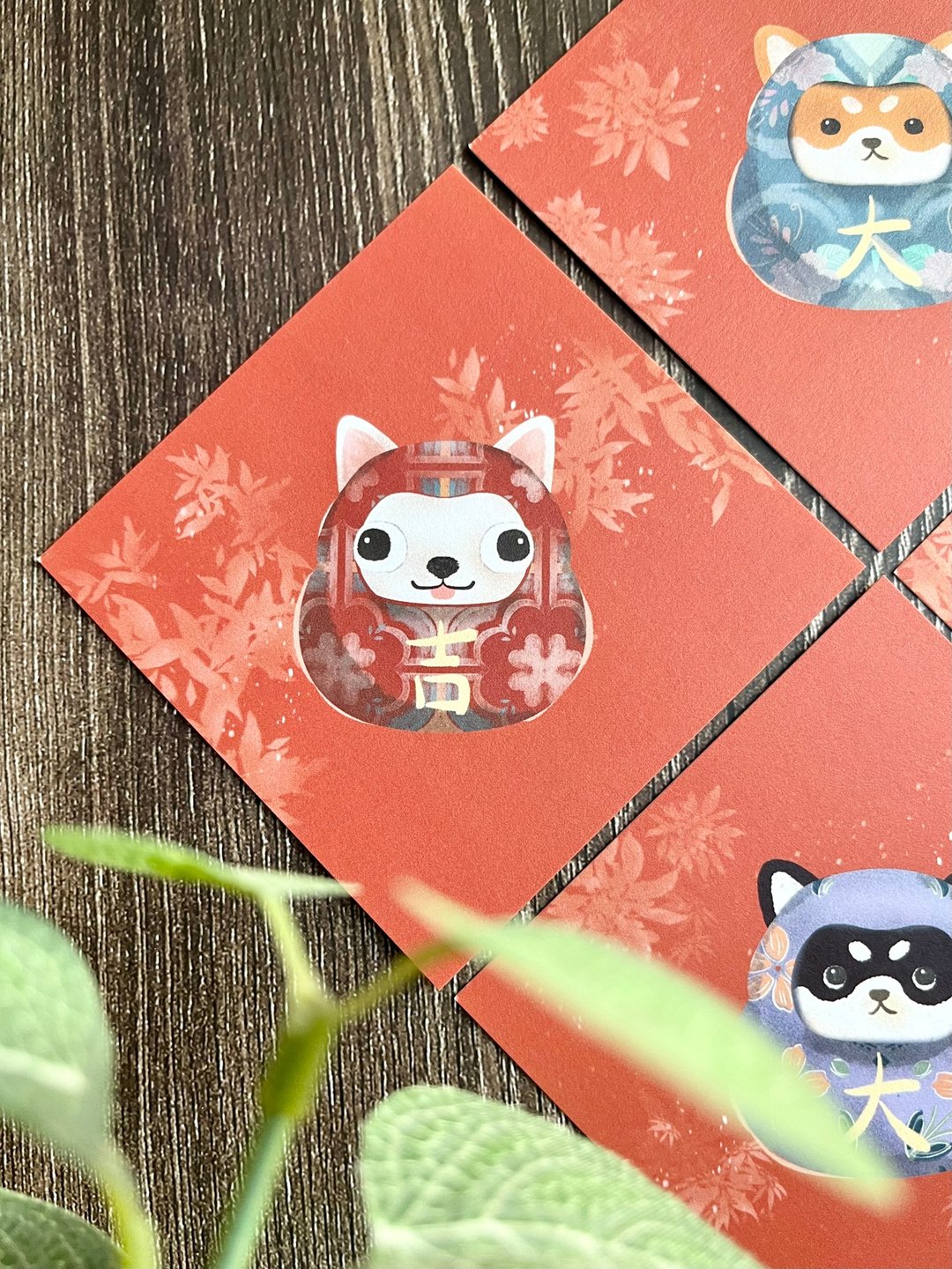 斗方春联 | 大吉大利 狗狗达摩 - 红包/春联 - 纸 