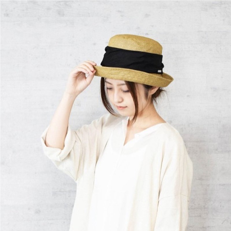 Piece de Lucile 清新纸布淑女帽 台制纸纱 日本制帽 - 帽子 - 纸 卡其色