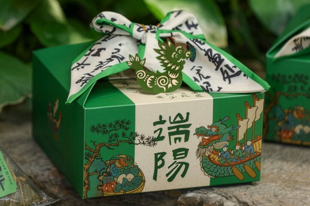 【禾果】端午节手提丝巾综合果干果茶礼盒 - 水果干 - 纸 绿色