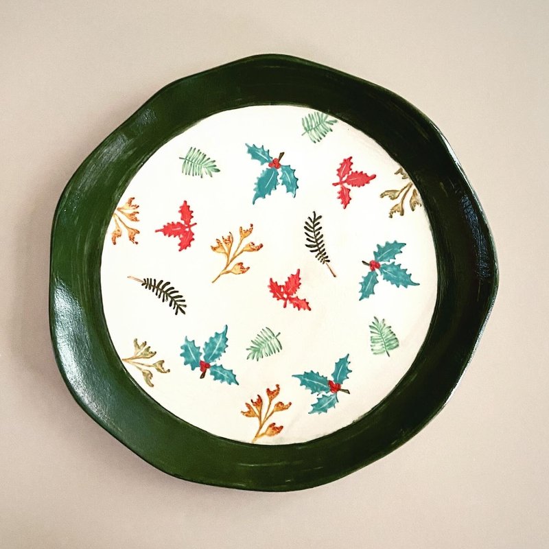 陶艺手作课程—圣诞彩绘瓷盘 - 陶艺 - 瓷 