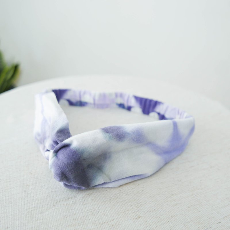藤紫 手染松紧发带 - 发饰 - 棉．麻 紫色