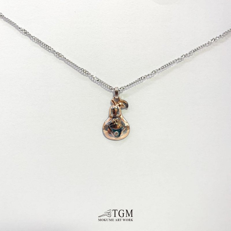 童趣项链 定情/爱情/送礼/木目金/猫/施华洛世奇水钻 - 项链 - 其他金属 