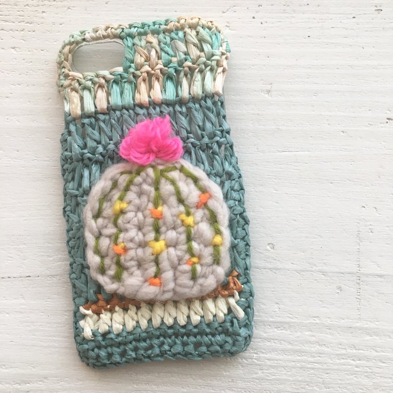 iPhoneケース 白いサボテン  毛糸 - 手机壳/手机套 - 其他材质 绿色
