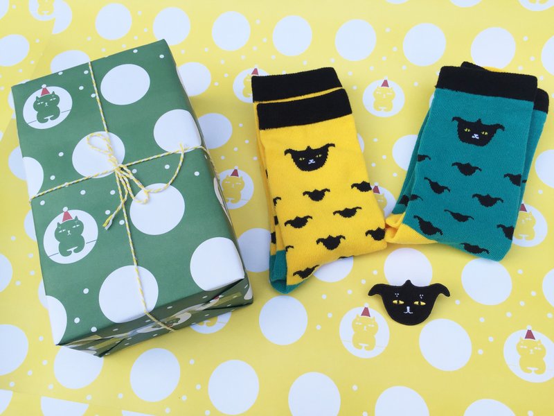 剩蛋福袋 - 搞怪菱角组合500 - 袜子 - 棉．麻 黄色