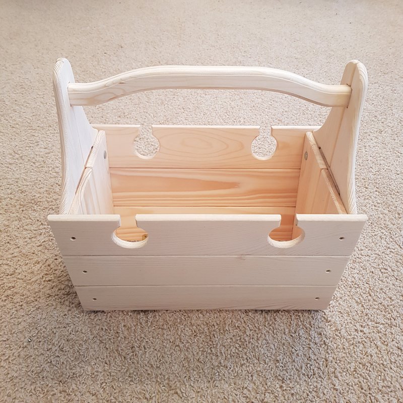 折叠实心松木野餐篮野营 2 合 1 酒桌灰颜色涂层 - 露营用品 - 木头 多色