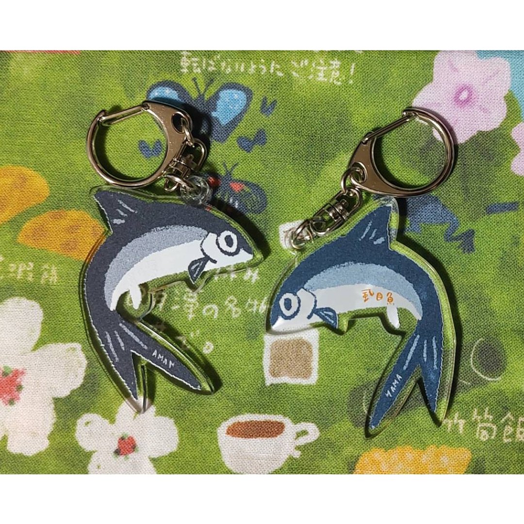 压克力吊饰 虱目鱼 B 款 - 钥匙链/钥匙包 - 塑料 