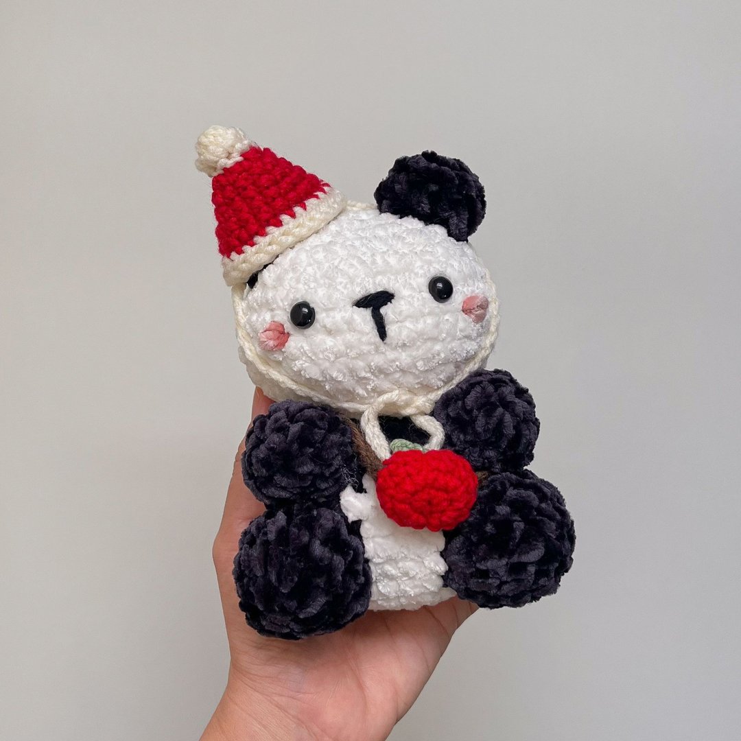 钩针熊猫 Amigurumi - 手工毛绒玩具 - 玩偶/公仔 - 棉 白色