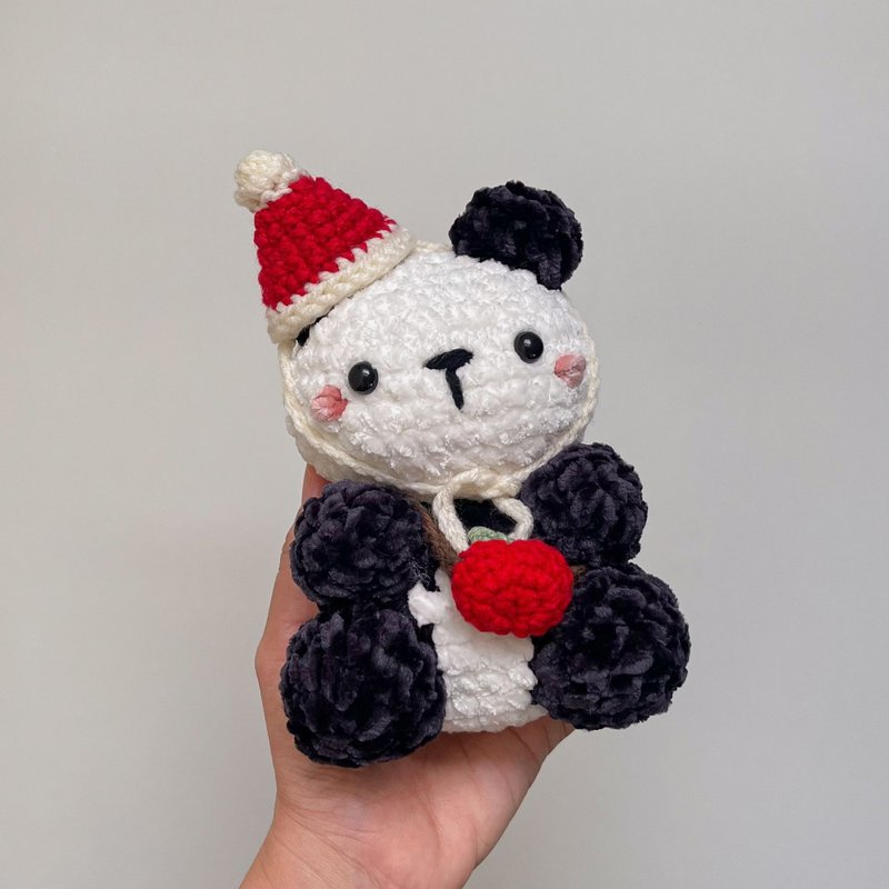 钩针熊猫 Amigurumi - 手工毛绒玩具 - 玩偶/公仔 - 棉．麻 白色