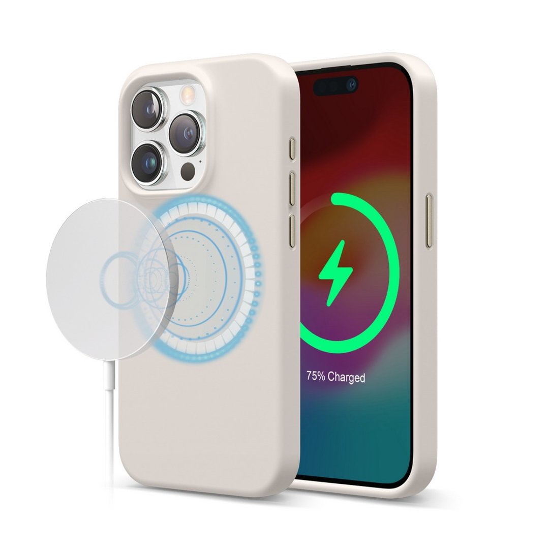 iPhone 15/15 Pro/15 Pro Max Magsafe磁吸手机壳 不沾纹 握感佳 - 手机壳/手机套 - 硅胶 多色