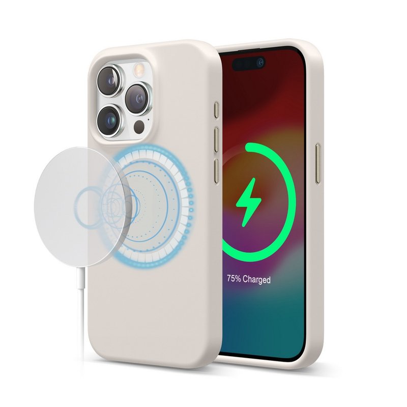 iPhone 15/15 Pro/15 Pro Max Magsafe磁吸手机壳 不沾纹 握感佳 - 手机壳/手机套 - 硅胶 多色