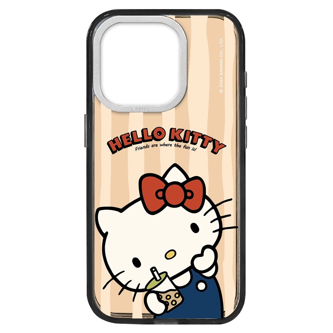 HelloKitty 珍奶好喝 透黑框 iPhone 16 15 14 13 Pro Max 三丽鸥 - 手机壳/手机套 - 环保材料 透明