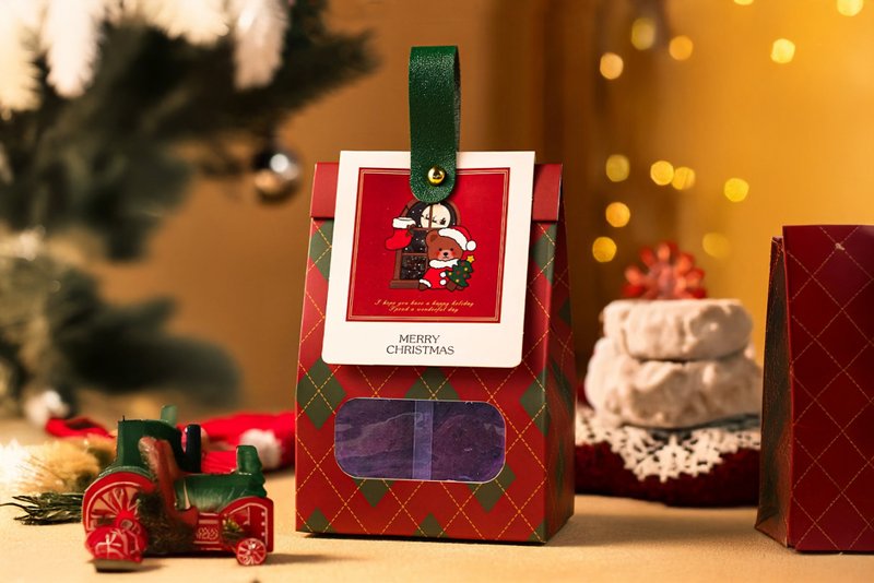 【禾果】圣诞小熊手提果干小礼盒-圣诞礼物 - 水果干 - 纸 红色