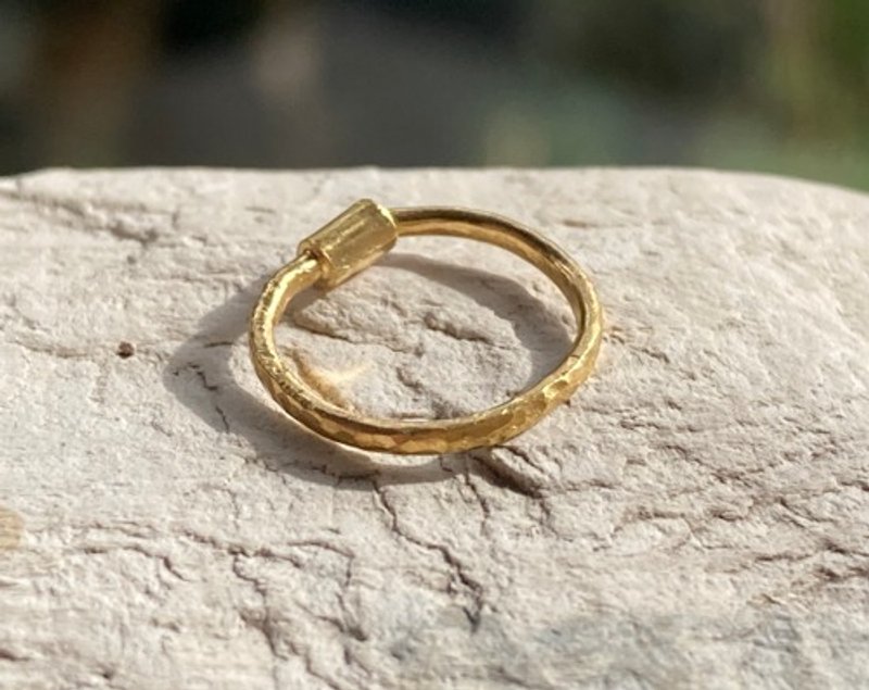 K24 纯金圈形耳环 1mm 线径款 纯金圈形耳环 单耳 - 耳环/耳夹 - 其他金属 