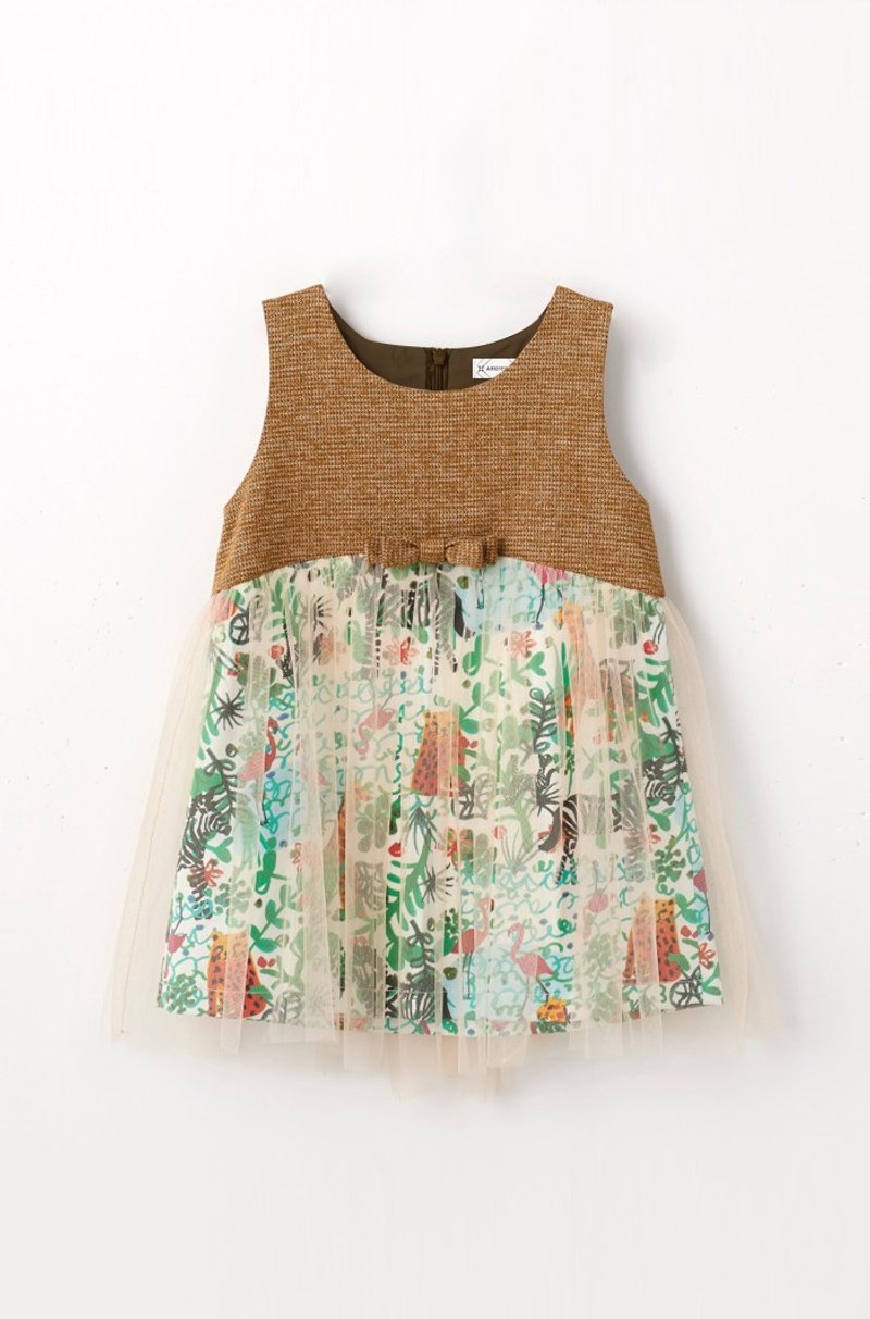 绿野织纹背心小洋装 - 其他 - 棉．麻 橘色