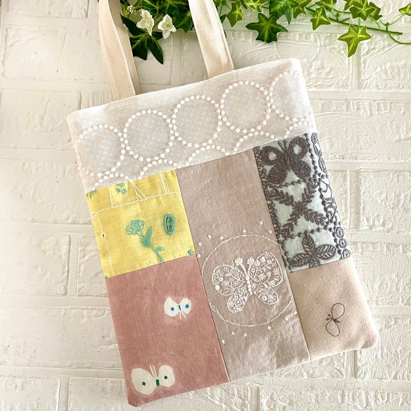 minä perhonen 拼接包 minaperhonen - 手提包/手提袋 - 棉．麻 