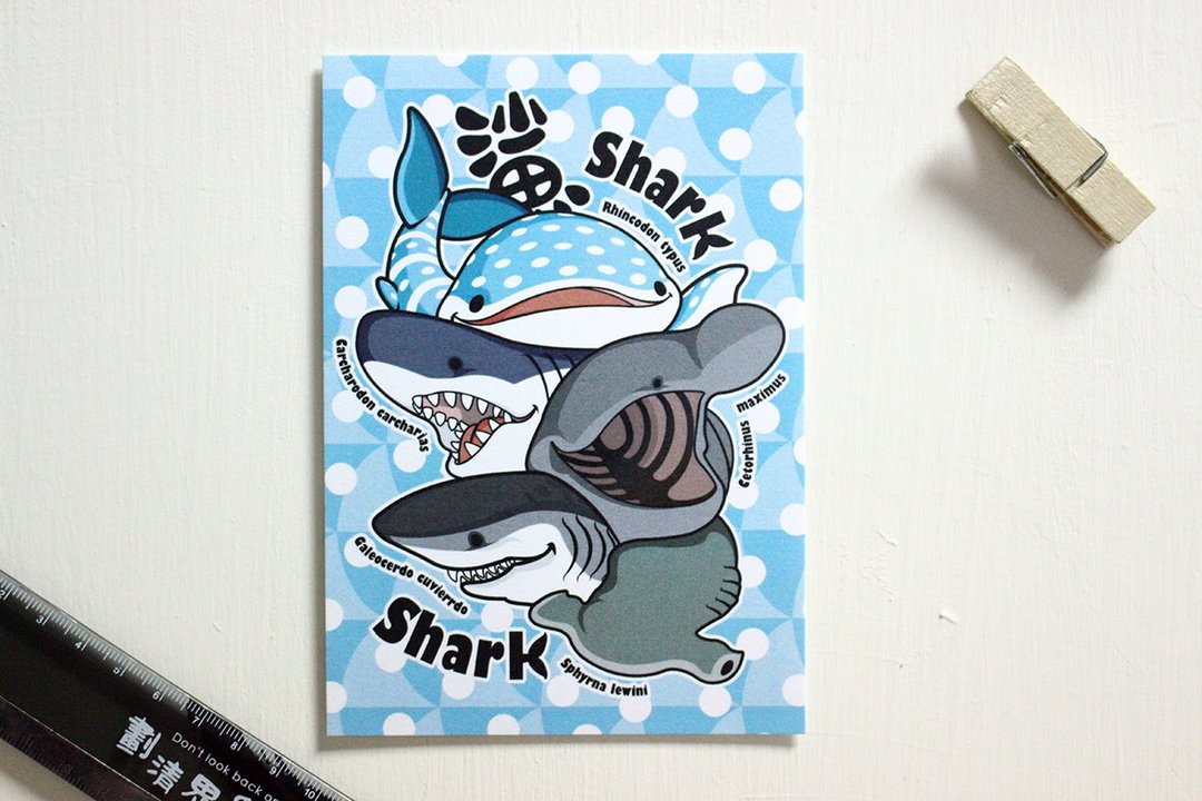 豆腐鲨点点 spot whale shark 明信片 鲨鱼好朋友 - 卡片/明信片 - 纸 
