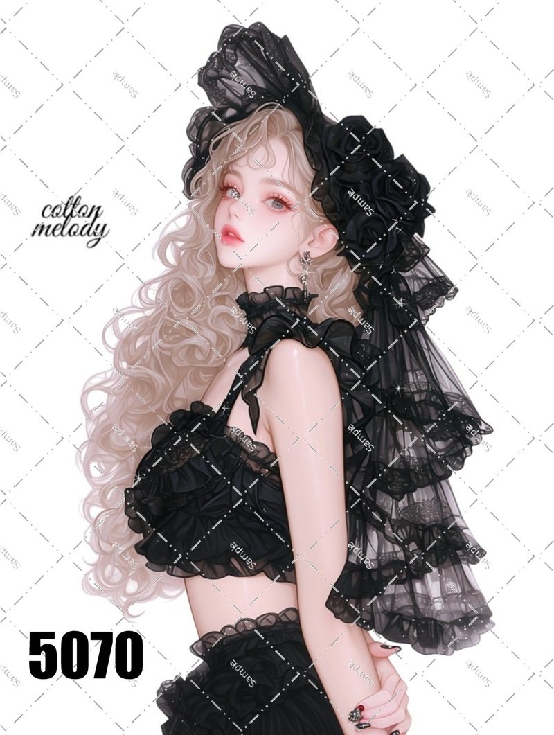 original sticker no.5070 人物贴纸 原创贴纸 原创人物贴纸 装饰贴纸 cotton melody - 贴纸 - 纸 