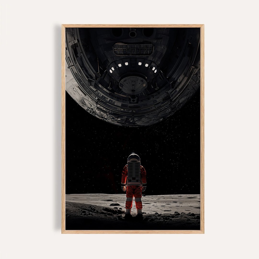 太空探索主题 艺术挂画 画芯 海报 / 星际孤行者 Lunar Encounter - 海报/装饰画/版画 - 纸 