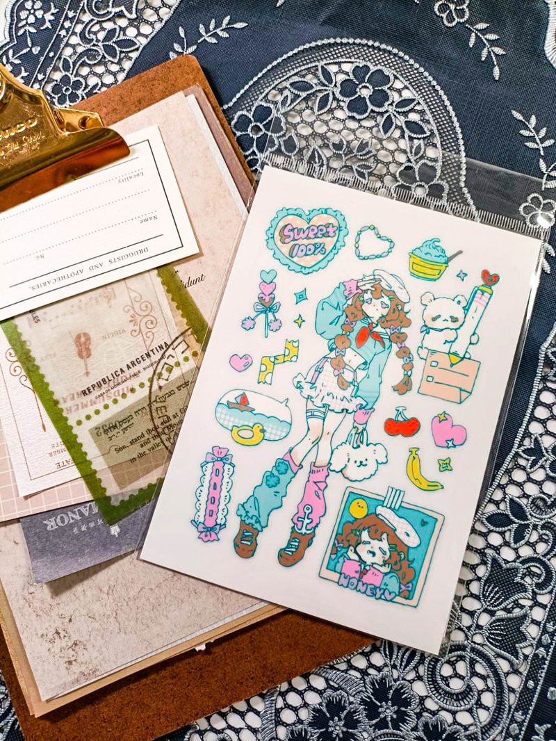 BT051水手服寶寶_Sailor suit baby_51/轉印貼紙 - 贴纸 - 塑料 多色