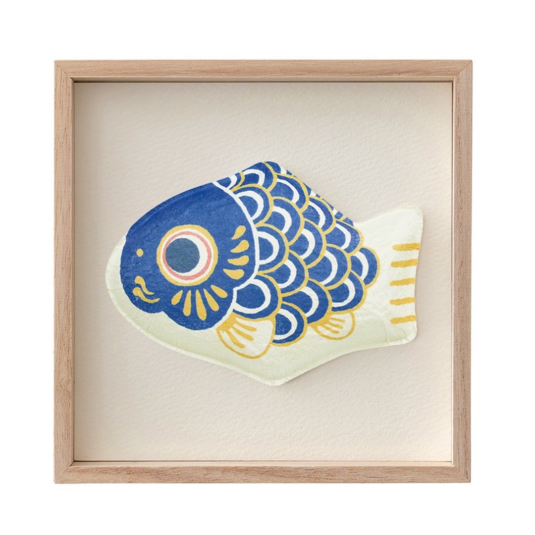 Washi Wall Decoration - Fukura, 1 type of Koinobori (blue) - 墙贴/壁贴 - 纸 