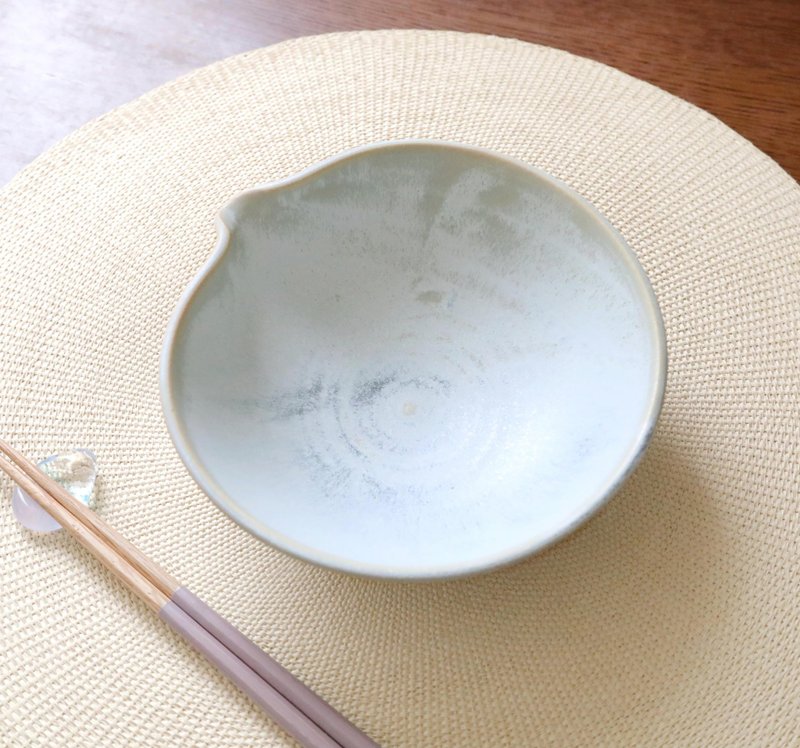 白色结晶釉侧口钵 - 碗 - 陶 白色