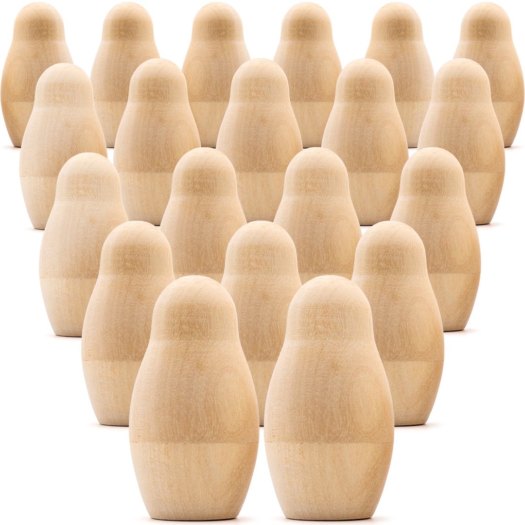 Unpainted Nesting Dolls Lot of 20 Sets by 3 pcs - Blank Nesting Dolls - 木工/竹艺/纸艺 - 木头 
