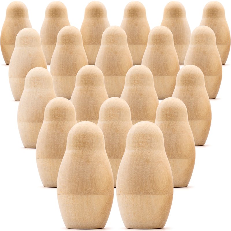 Unpainted Nesting Dolls Lot of 20 Sets by 3 pcs - Blank Nesting Dolls - 木工/竹艺/纸艺 - 木头 
