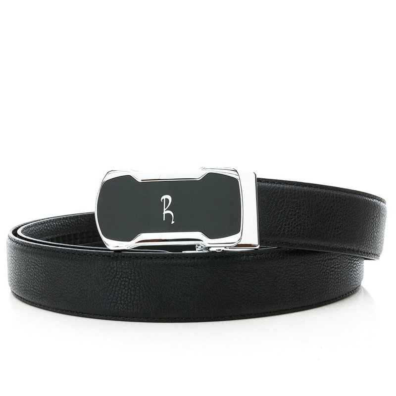 【Roberto Mocali】(RM-8120BKF)自动扣牛皮皮带 - 皮带/腰带 - 真皮 黑色