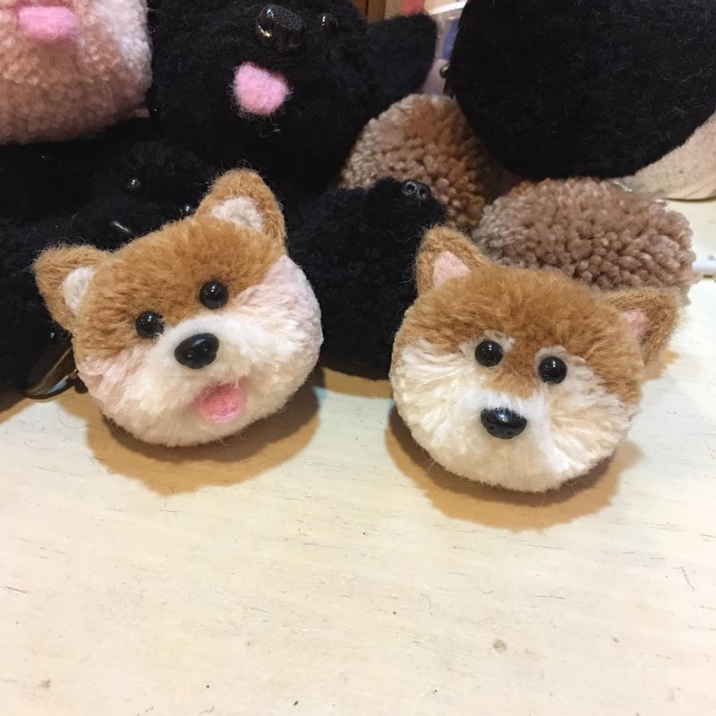 纯手工迷你博美宝宝钥匙圈 - 钥匙链/钥匙包 - 羊毛 橘色