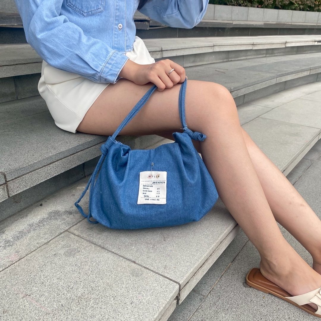 Wyllabrand Gyoza bag 帆布包 焙烧咖啡色 (Medium Roasted) - 手提包/手提袋 - 其他材质 蓝色