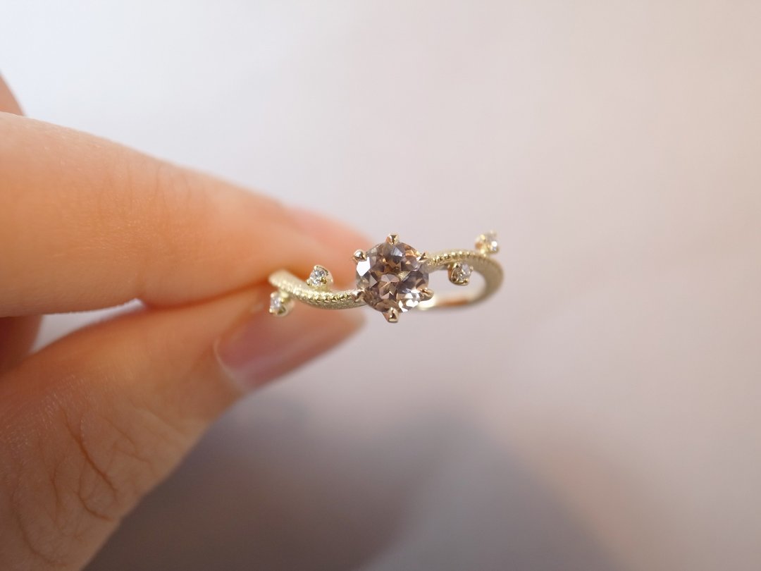 Morganite K18 Ring - 戒指 - 其他金属 粉红色