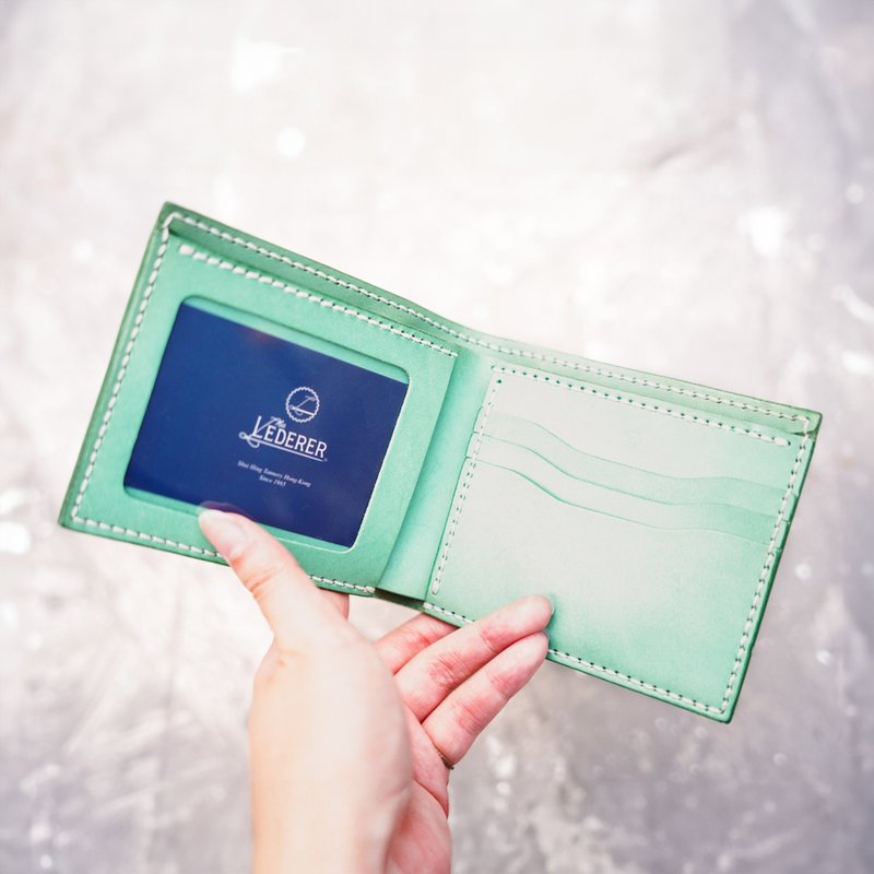 三卡相片零钱短银包 | 手缝皮革材料包 | BSP086 - 皮件 - 真皮 绿色