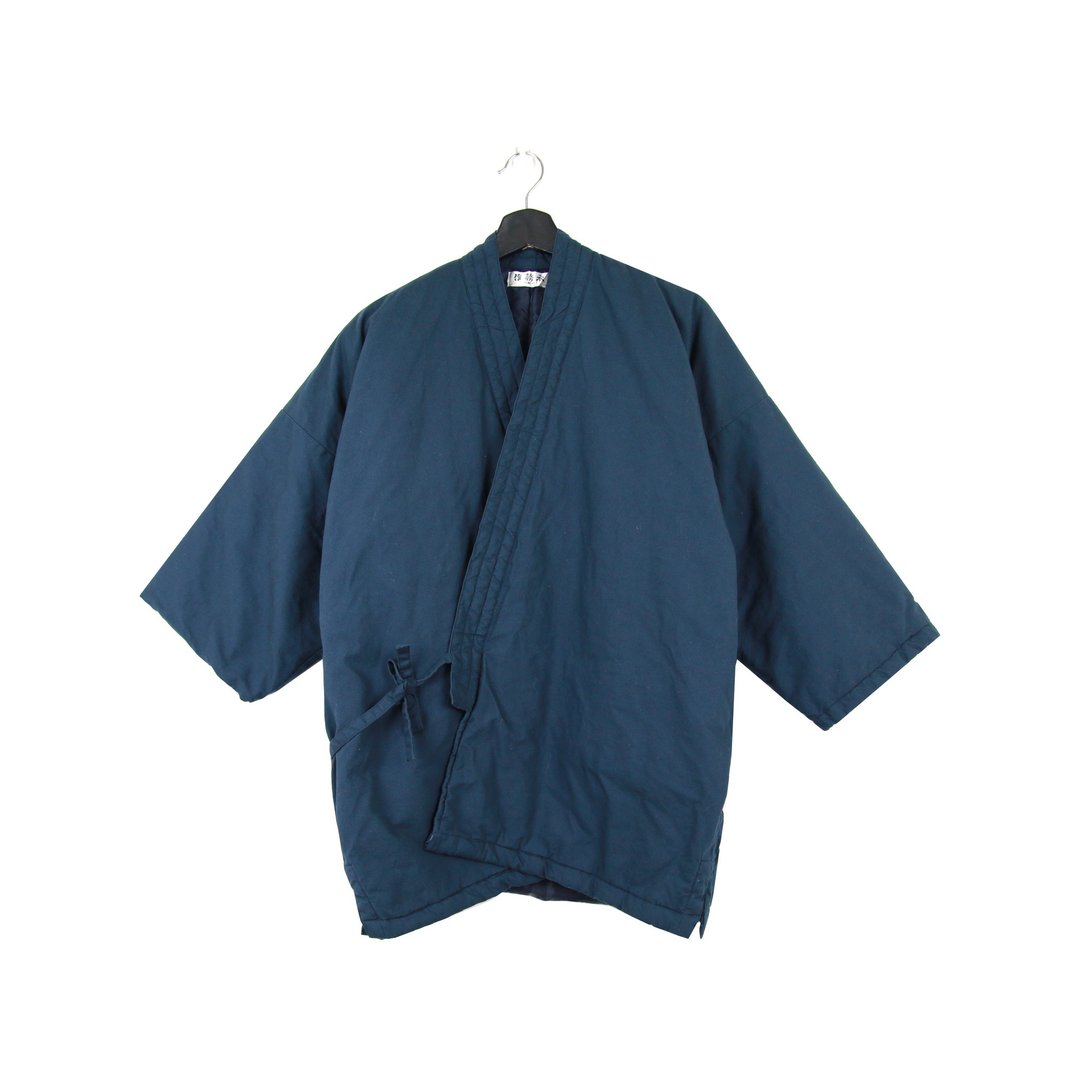 Back to Green::  日本居家棉袄 铺棉内里 作务衣 素色午夜蓝 //男女皆可穿// vintage  (BT-06) - 女装休闲/机能外套 - 棉 
