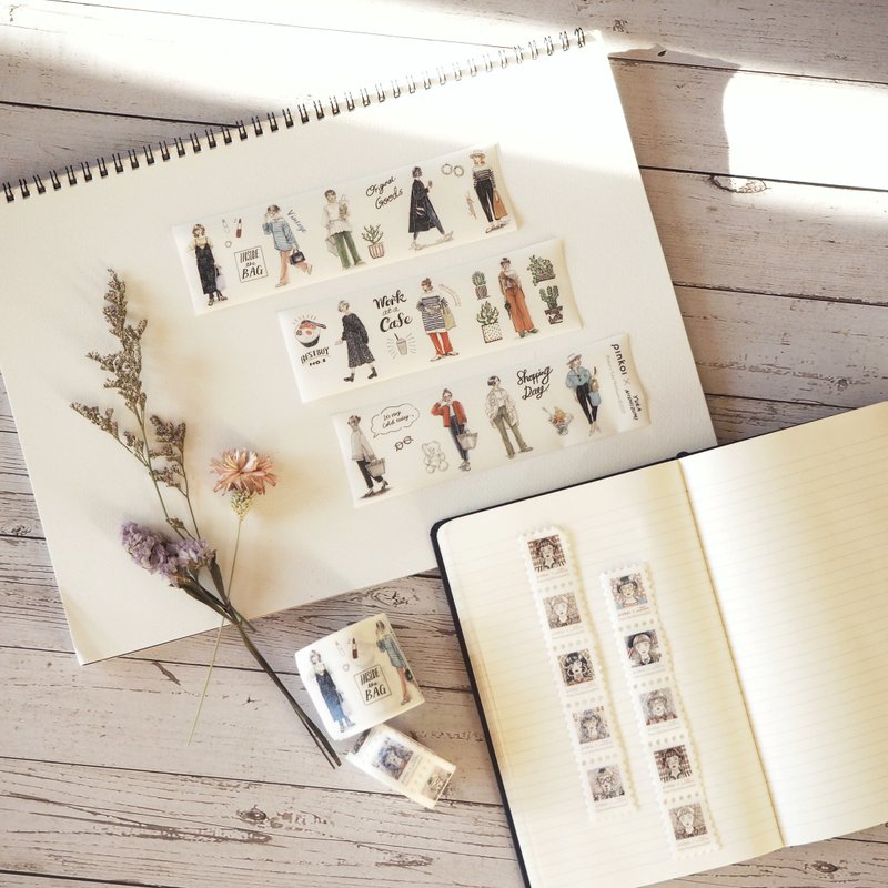 Pinkoi x Yuka Nishiizumi 纸胶带组 - 纸胶带 - 纸 白色