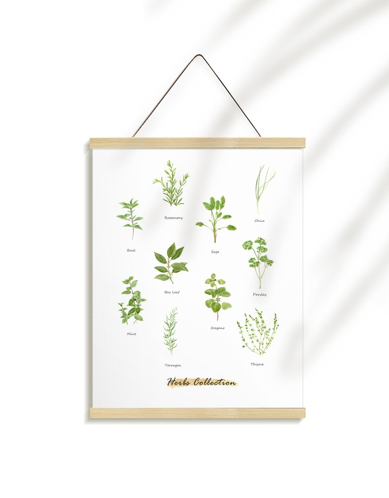 厨房装饰-西餐-咖啡厅海报-餐厅挂画-北欧风-植物香料集 - 海报/装饰画/版画 - 棉．麻 