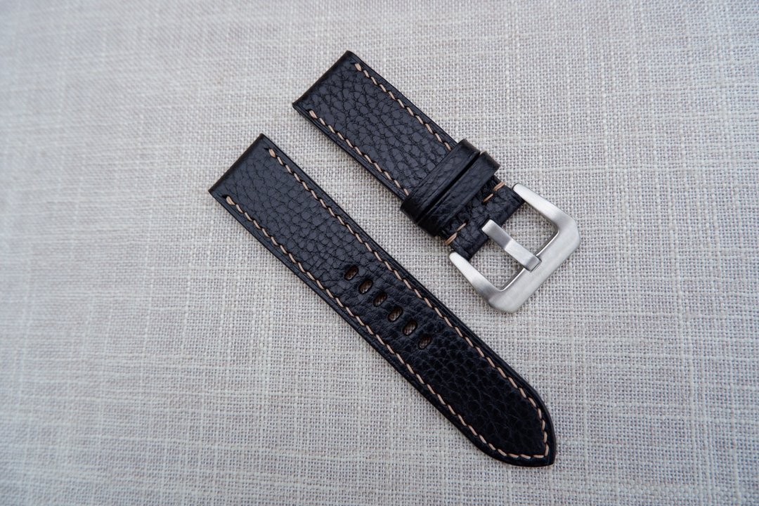 Dollaro纯黑 Isaac手工表带 一般款 applewatch 皆可订制 - 表带 - 真皮 黑色