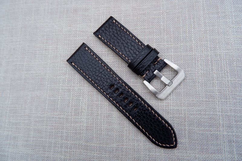 Dollaro纯黑 Isaac手工表带 一般款 applewatch 皆可订制 - 表带 - 真皮 黑色